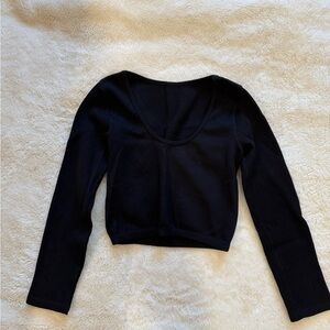 Elegant Black Long Sleeve Women's Top